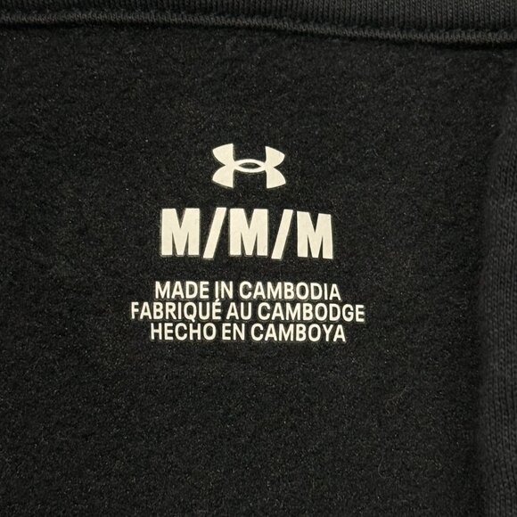 Under‎ Armour Project Rock Rival Fleece Hoodie Womens Medium Black Pullover - Picture 5 of 7